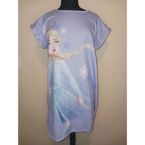Disney Frozen Elsa Purple Midi Nightgown Large - Picture 1 of 5